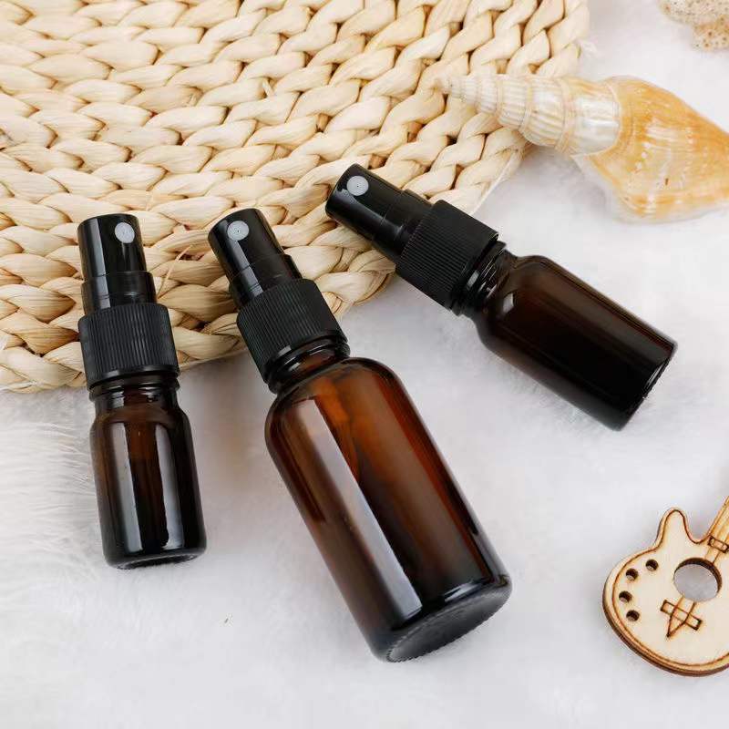 Facial Cleanser Glass Collar Material 30ml 50ml 100ml Perfume Bottle Black Frosted Cosmetic Makeup Packaging Vendors