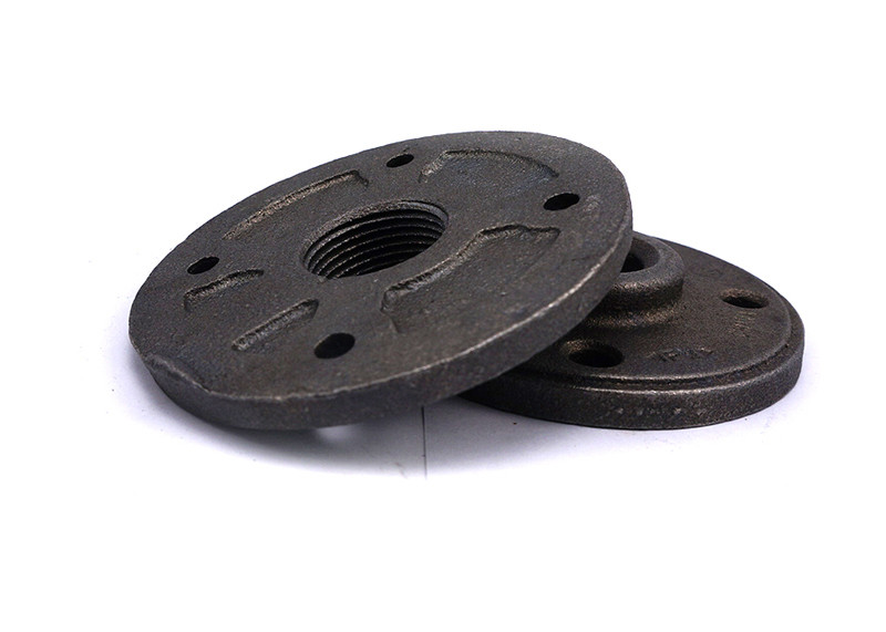 Customized Npt Malleable Cast Iron Fittings / 3/4 Inch Black Malleable Floor Flange