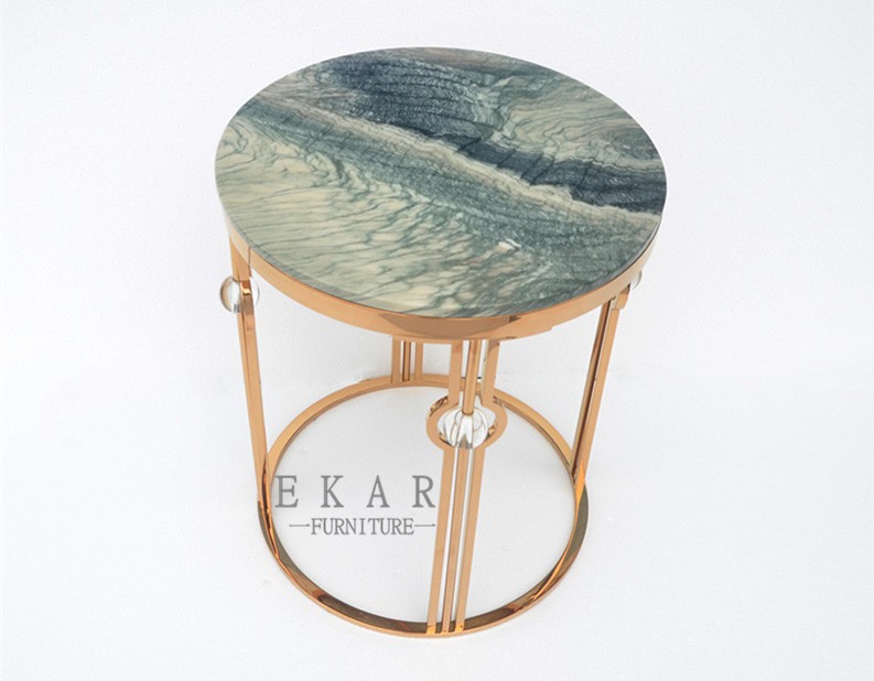 Heated Mental Gold Side Table Living Room Furniture