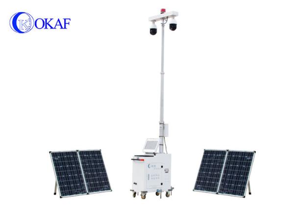 Solar CCTV Trailer Construction Site Mobile Video Surveillance Trailer Metal