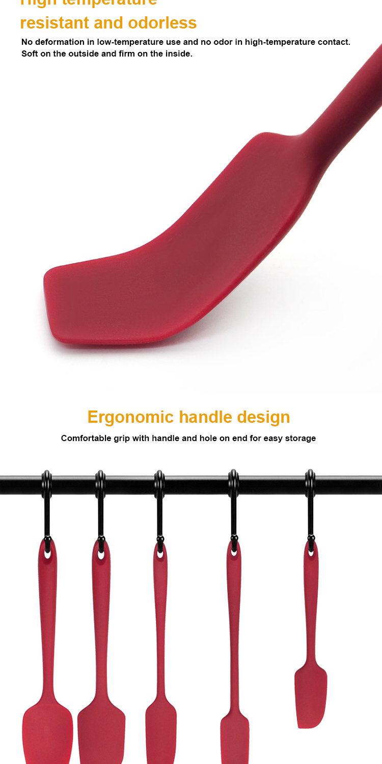 4 Pieces Non Scratch Silicone Spatula Set For Home Kitchen