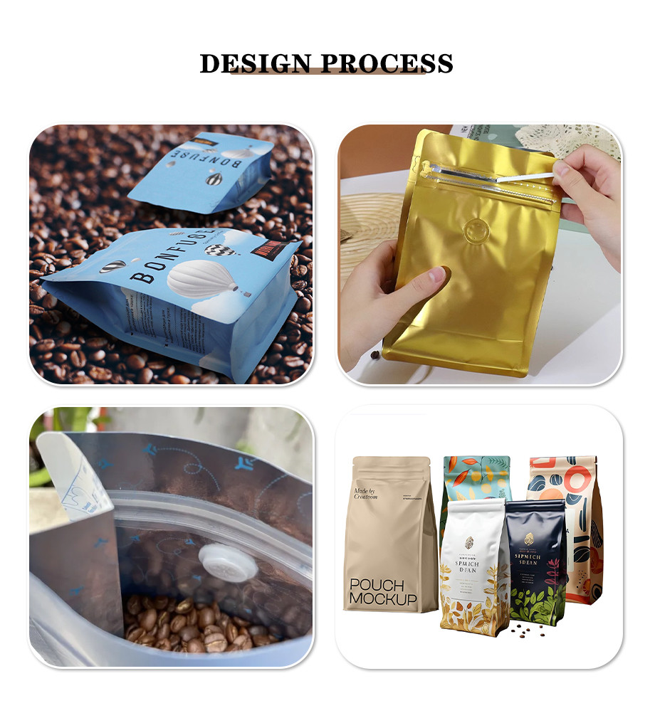 Custom Printed Stand Up Coffee Bags - Wholesale Food Packaging Mylar Pouch Supplier from China Factory