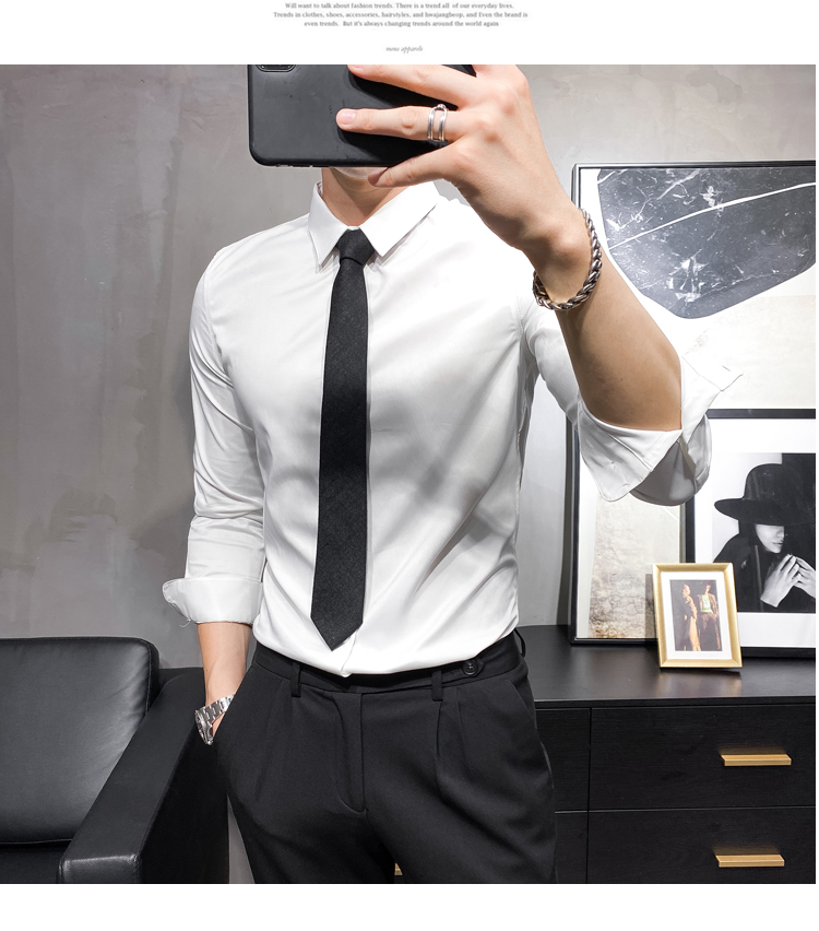 Knitted Long Sleeve Slim Fit Shirts For Men Popular Choice for Adults
