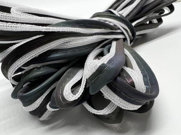 Silver Polyester Reflective Piping Rolls Visibility Heat Activated Adhesive
