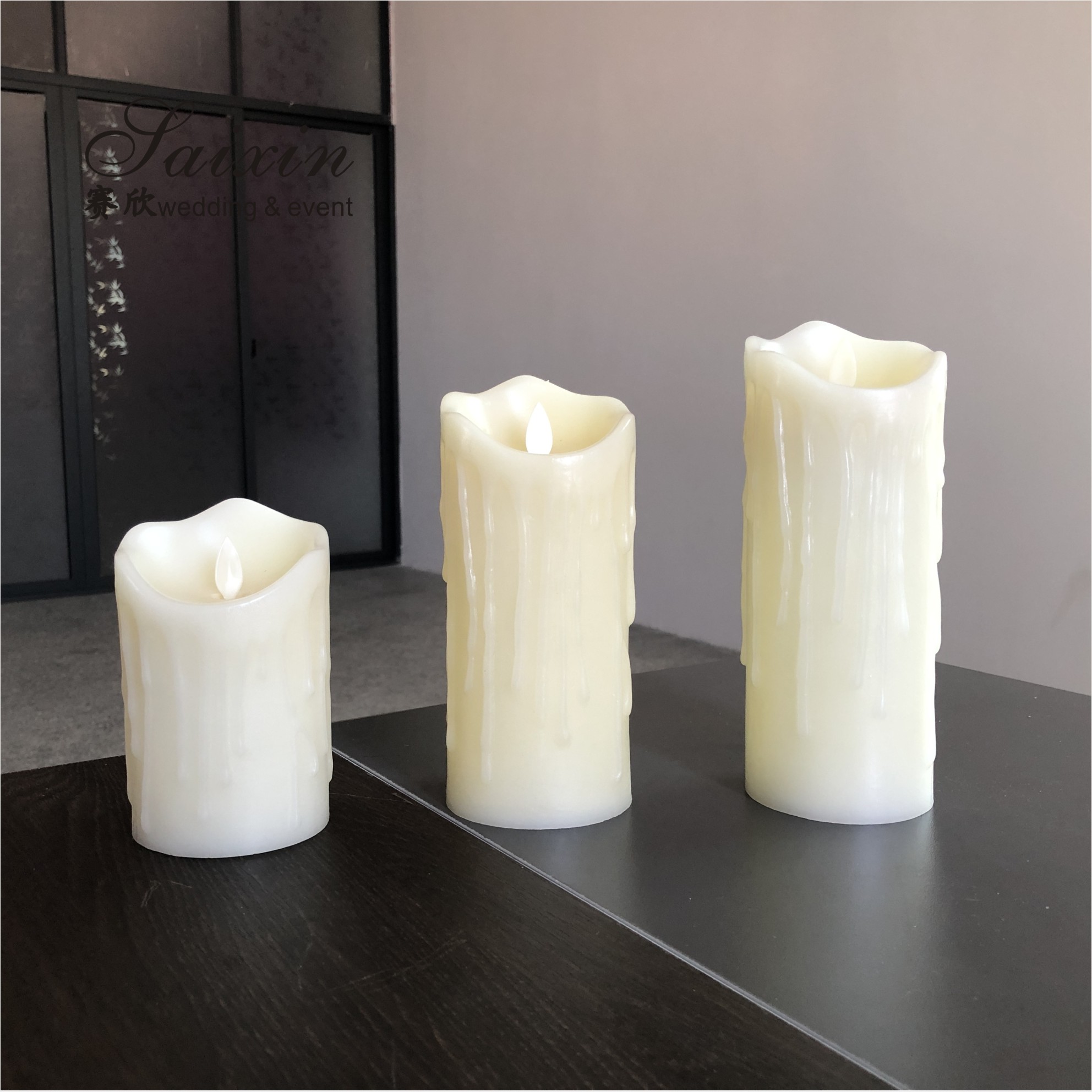 Wholesale remote control electric long LED taper candle for candle holder decoration weddings