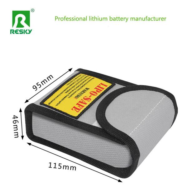 Red Black Silver Fireproof RC Lithium Battery Pack Safe Storage Bag 46x95x115mm