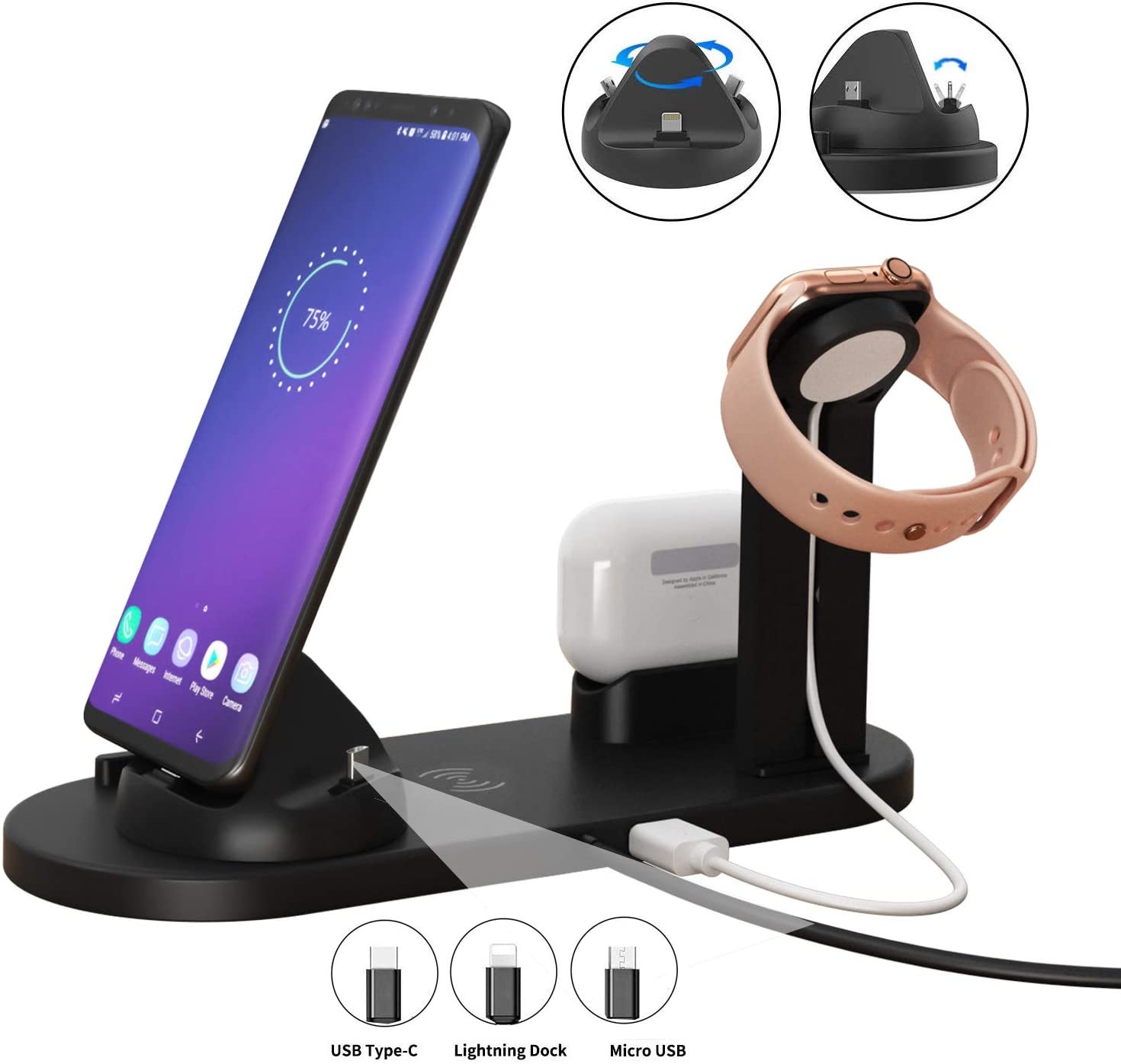 Multi Function Wireless Charger Stations Dock 8mm ROHS