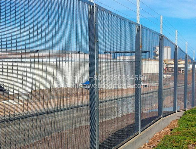OEM Welded Mesh Fence , height 3m Prison Mesh 358 with High Security