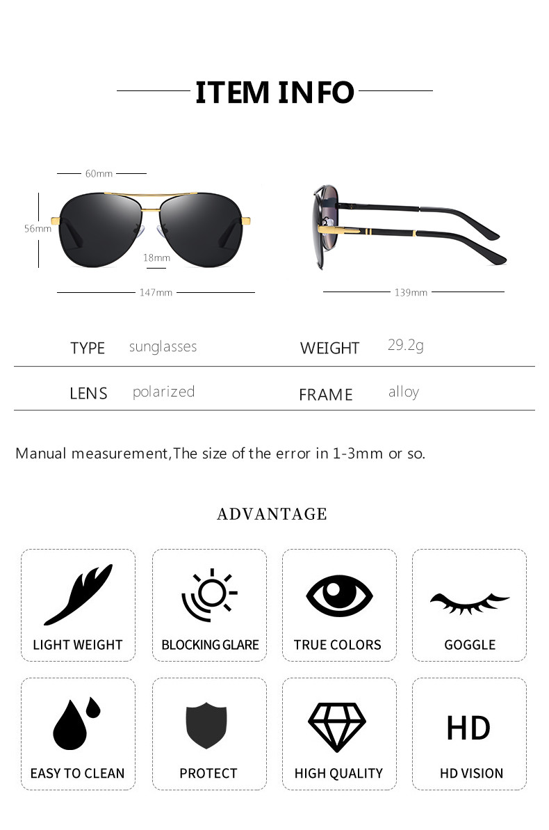 Men 147MM Polarized Stylish Sunglasses Oversized Mirror Lens Multi Pack