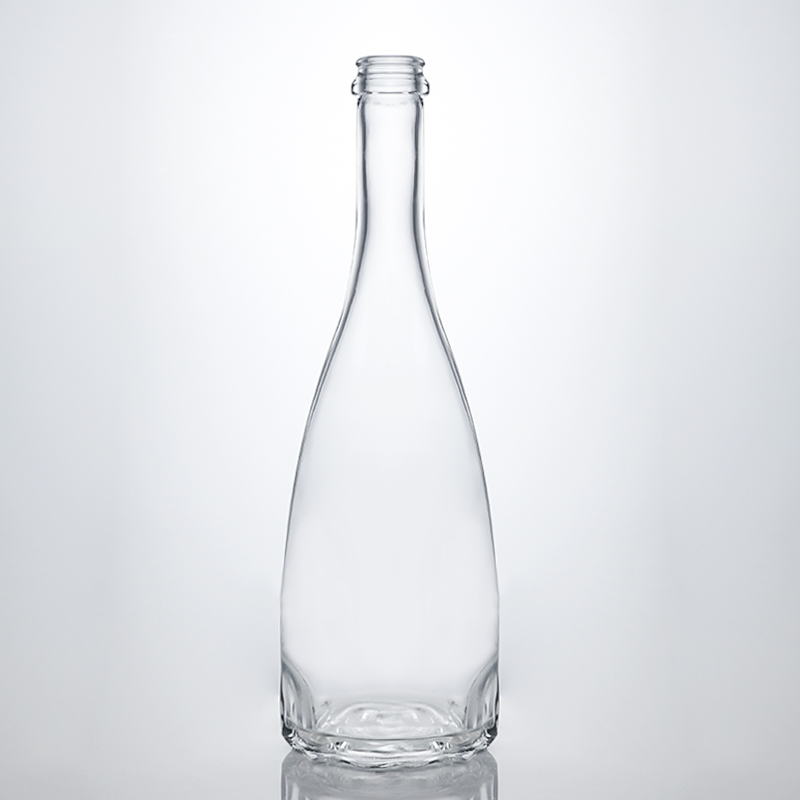 Whisky Gin Rum Vodka Glass Collar Engraved Round Liquor Bottle with and Custom Cap
