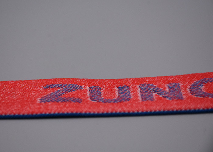 Jacquard Raised Logo Customized 35mm Loose Elastic Band For Clothing