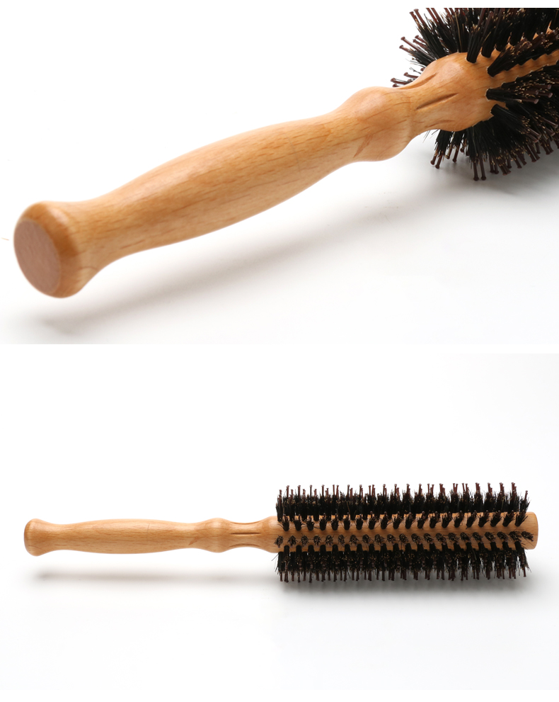 Long Handle Wooden Hair Brush For Curly Hair Ergonomic Design