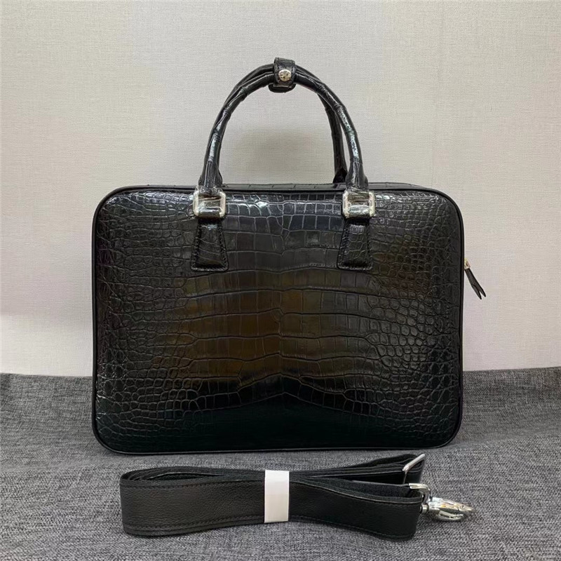 Authentic Crocodile Belly Skin Businessmen Briefcase Large Working Purse Genuine Real Alligator Leather Male Laptop Bag