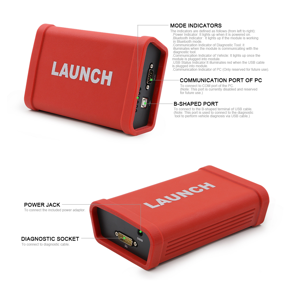 LAUNCH X431 HD Module Heavy Duty Truck Diagnostic Tool Diagnose For 24V Work With X431 V+/Pro3/ PAD II Android