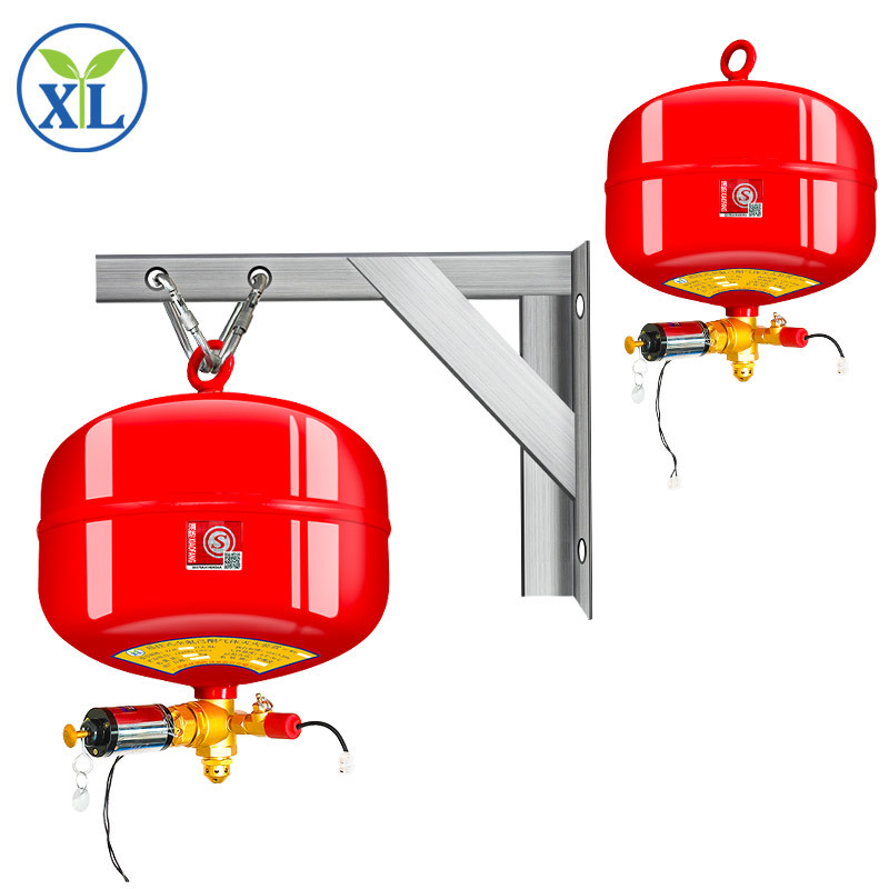 Hanging FM200 Fire Extinguisher Kit With Red Carbon Steel Cylinder Brass Valve