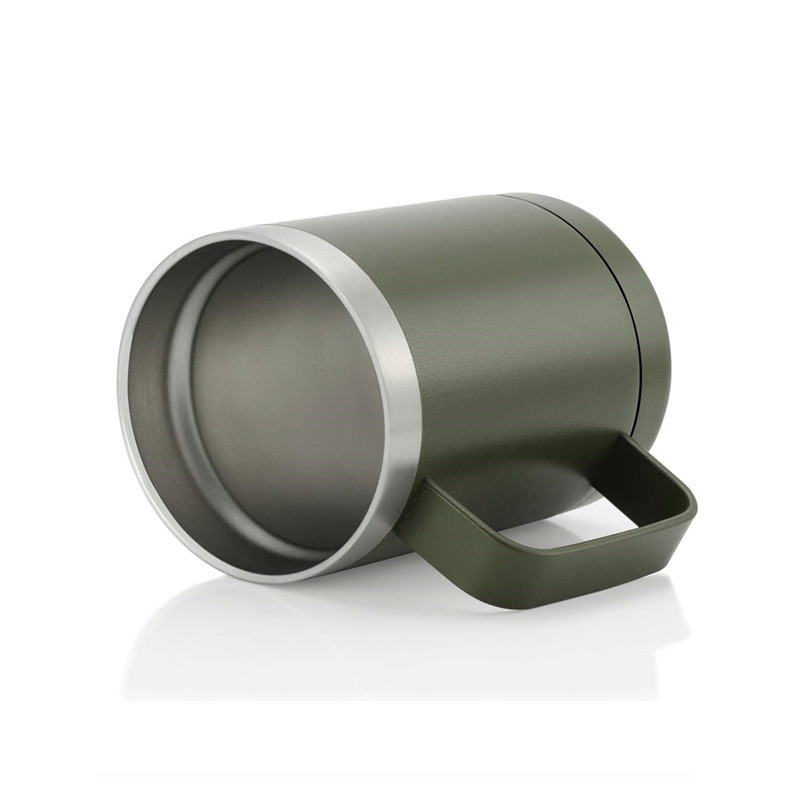 22 Oz Insulated Coffee Mug With Handle / Lid Double Wall Stainless Steel
