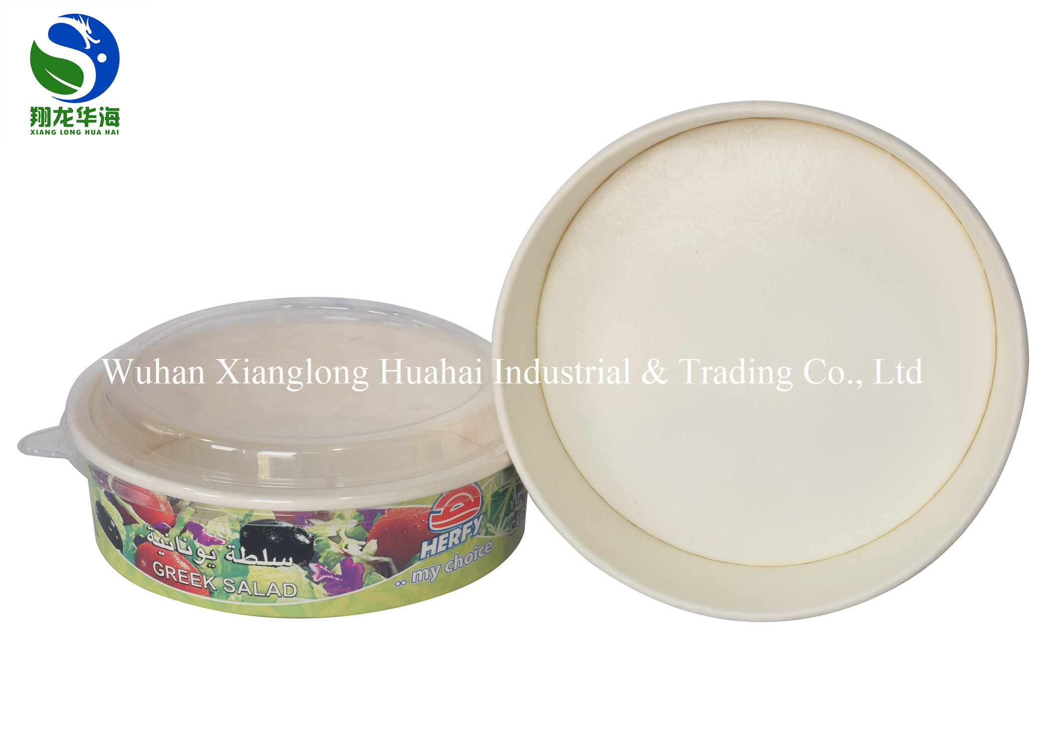 Biodegradable Eco friendly Kraft Salad Paper Bowl with Paper Lid