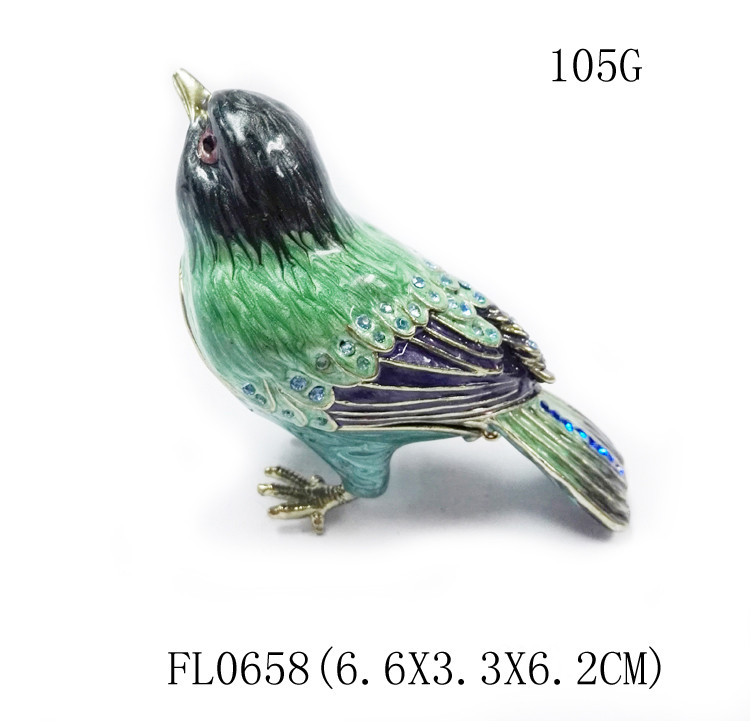 Animal Bird Trinket Box Animal Jewelry Box Blue Bird Metal trinket box