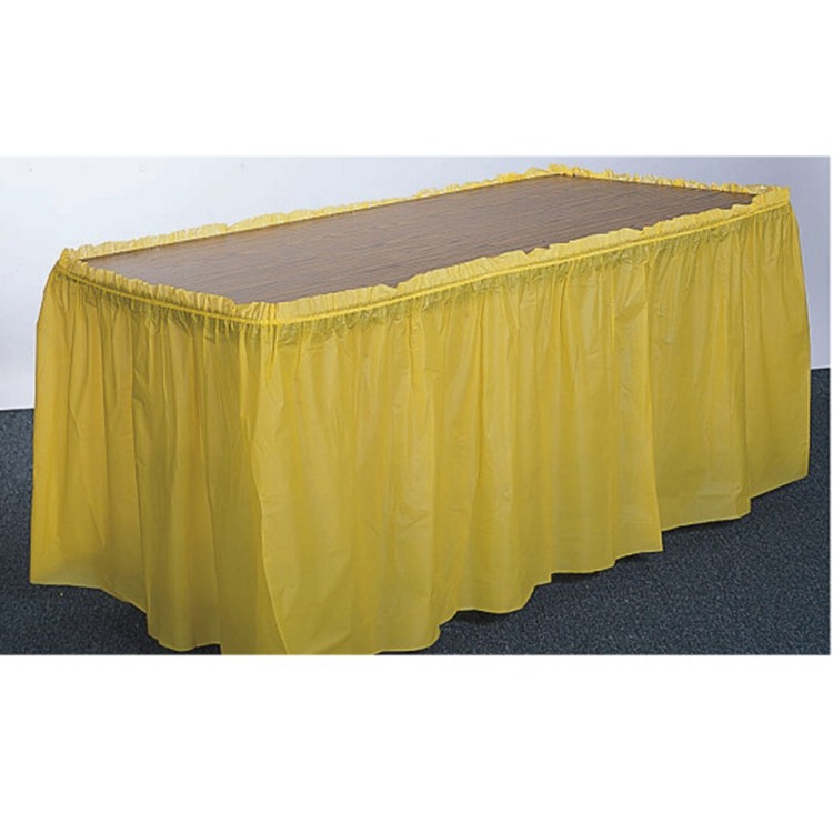 Custom Disposable Plastic Table Skirts , Ruffled Rectangle Table Skirt