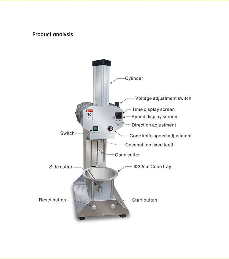 0.8KW Automatic Green Coconut Electric Peeling Machine Food Processor