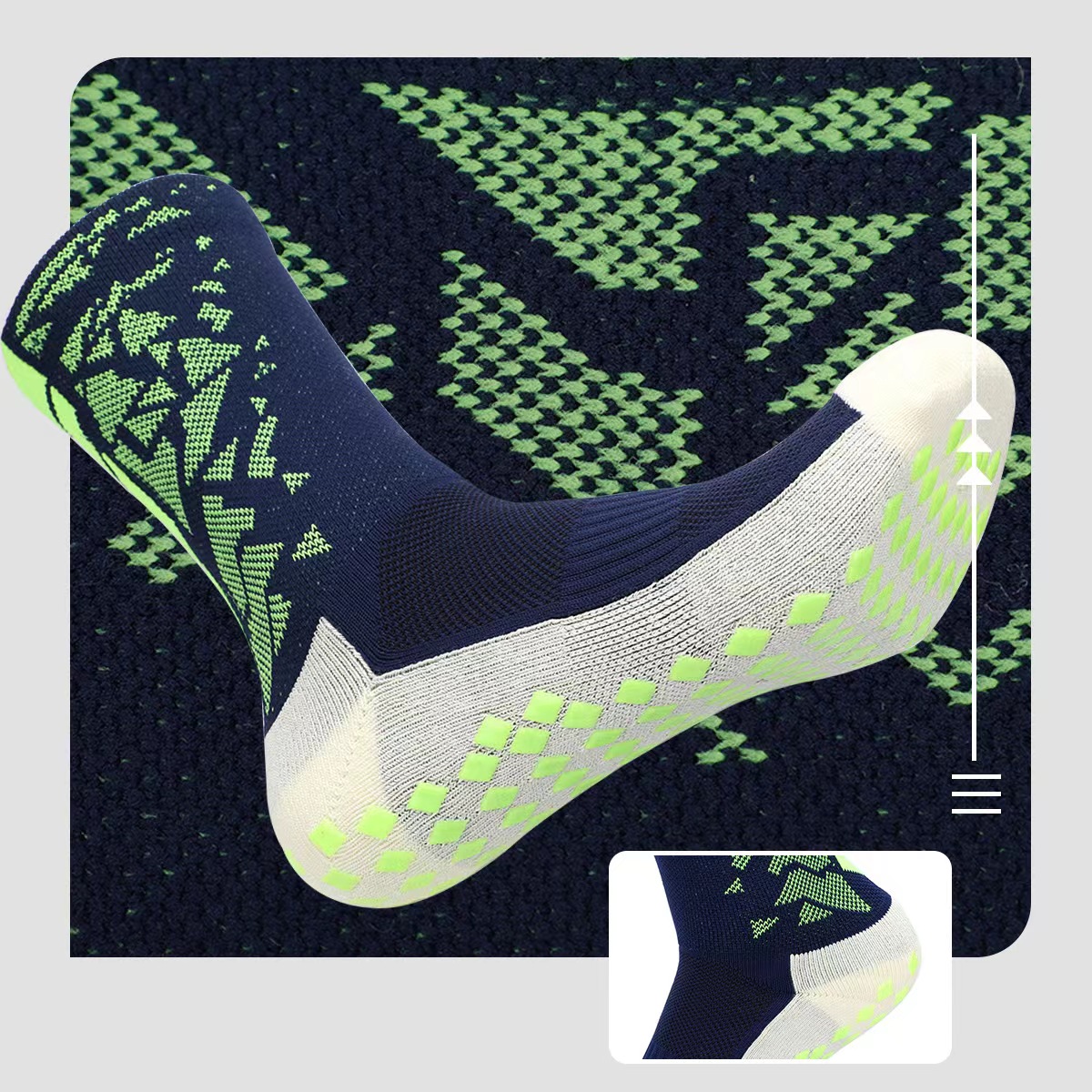 Spring Thick Padded Football Custom Anti-slip Crew Football Socks Grip Weaving Method