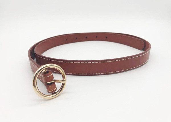 Cute Ladies Genuine Leather Belt For Pants With Fashion O - Ring Buckle