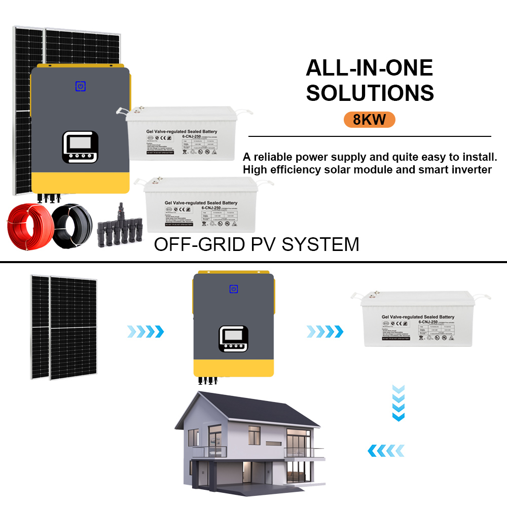 8000w Solar System Home Solar Power System With 100V/110V/120V/220V/230V/240V Output