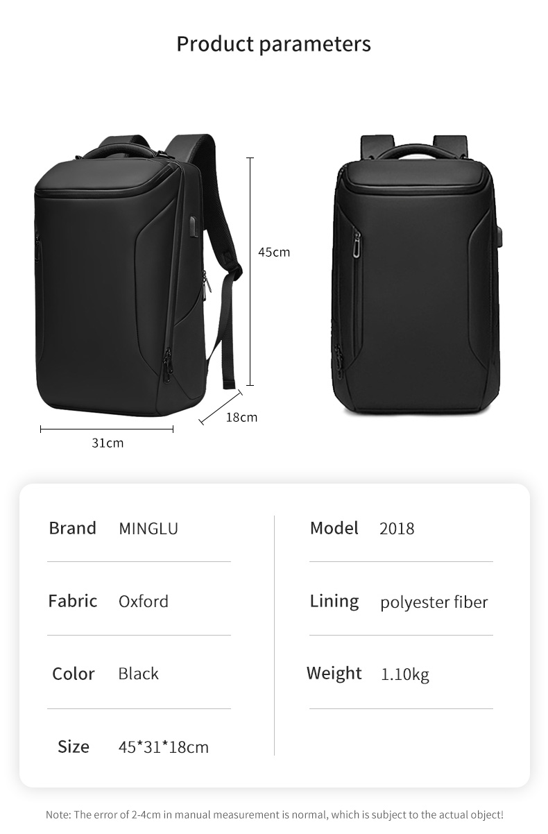Factory wholesale usb waterpoof business custom logo backpack bag men laptop backpack