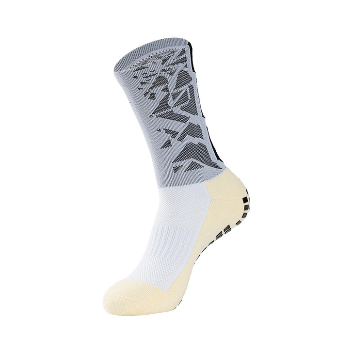 Spring Thick Padded Football Custom Anti-slip Crew Football Socks Grip Weaving Method