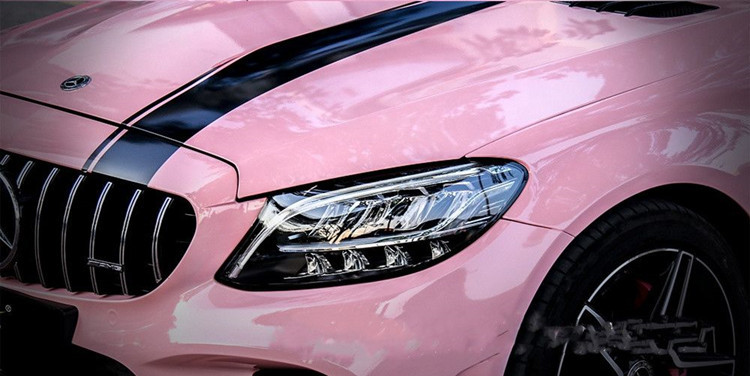 High Gloss Peach Pink Car Wrap Vehicle Wrap Vinyl Roll 1.27m Width SGS