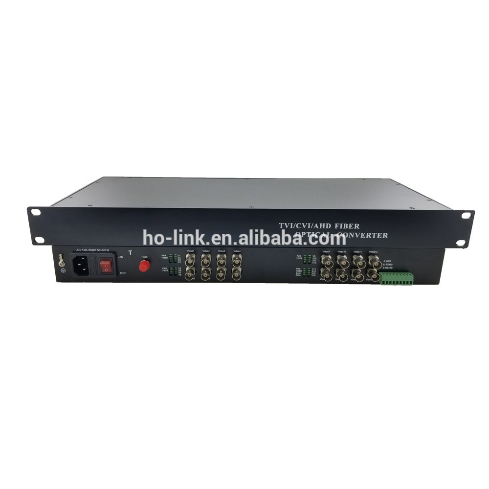 Audio/Video Solution 16chs uncompressed HD TVI/CVI/AHD 1080P fiber video converter with data