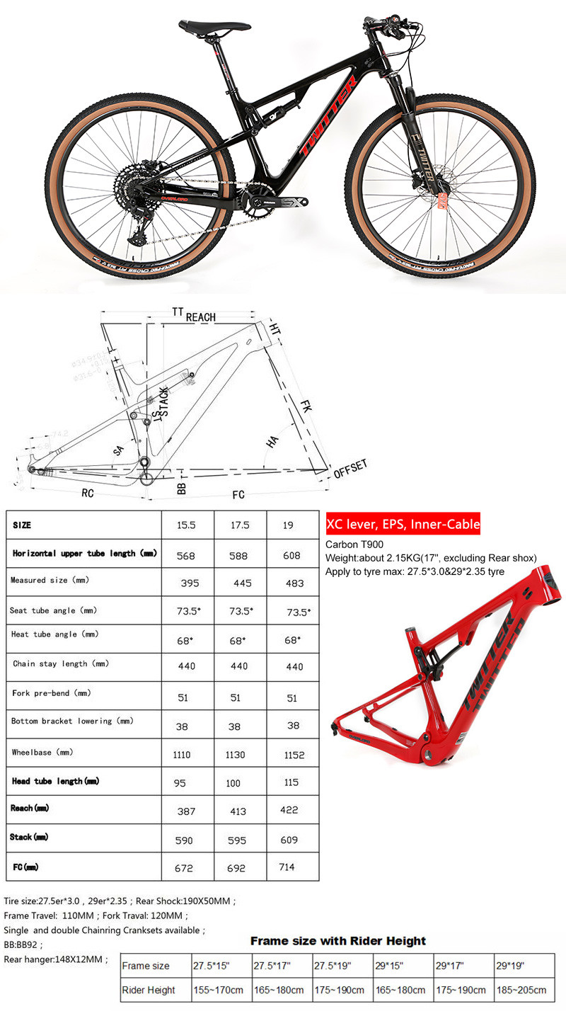 29er Carbon Fiber Full Suspension Mountain Bike OVERLORD M6100 12S