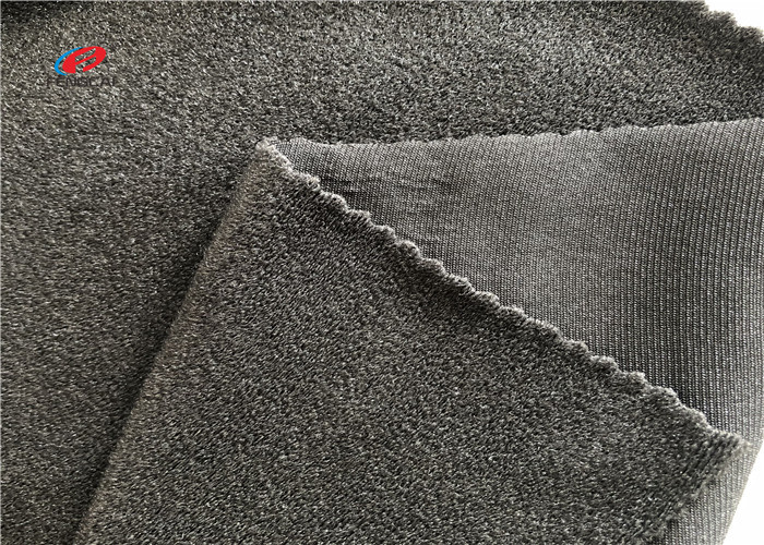 Grey Coloure Brushed Nylon Spandex Tricot Fabric Jersey Tricot Fabric For Hook And Loop