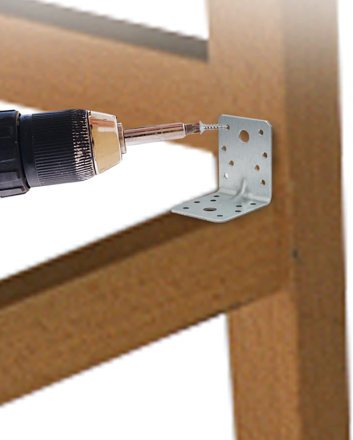 Hardware Timber Connectors Galvanized Steel Corner Brackets Weighing 36.4g