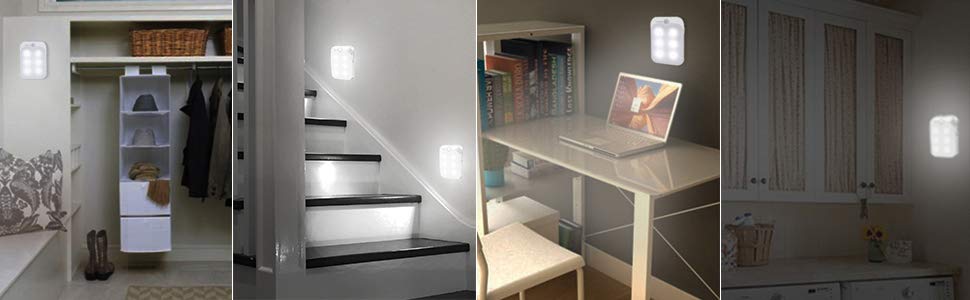 Rechargeable Motion Sensor Light,6-LED Stick Anywhere Wireless Smart Motion Activated Closet Light