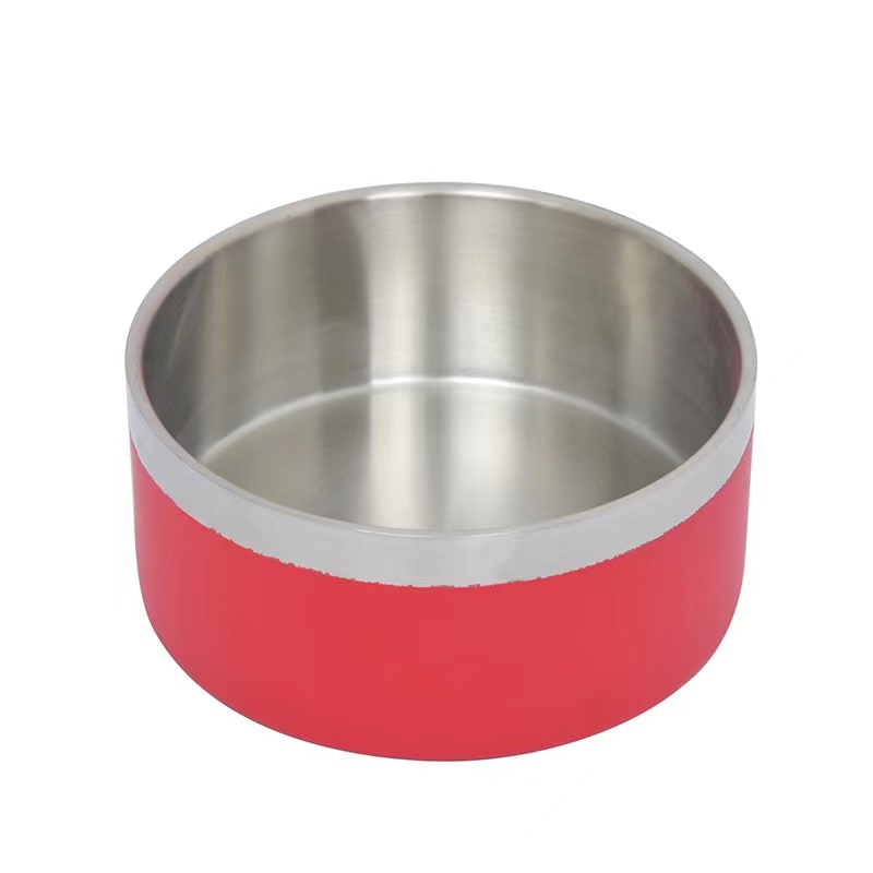 Bowls Durable Stainless Steel Anti-Spill Non-Slip PET Bowl for Drinking