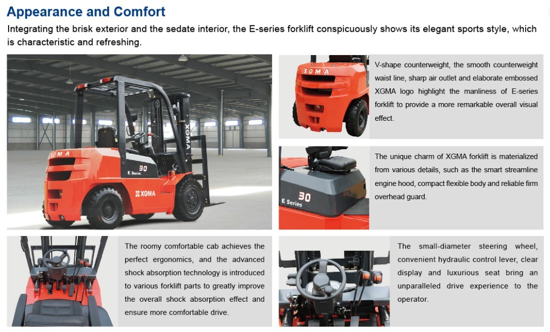 V Shape Counterweight 5 Ton Diesel Forklift XinChai 490BPG Long Service Time