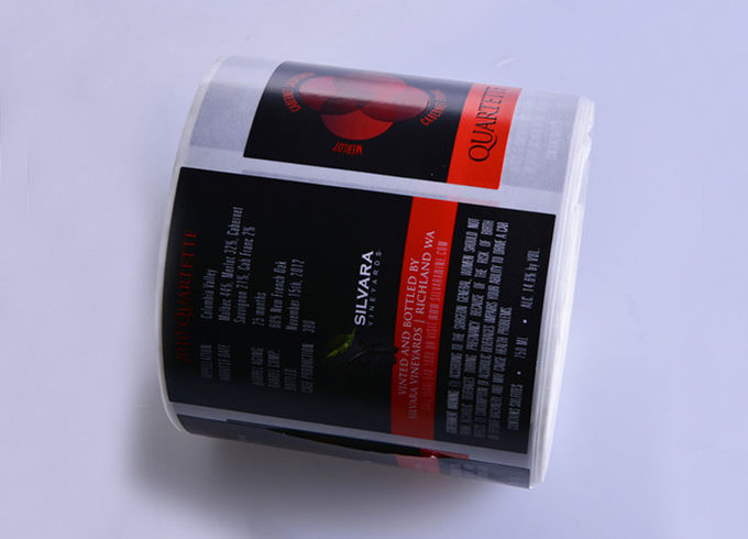 Custom cmyk glossy varnishing spot UV wine bottle packaging sheet roll labels printing