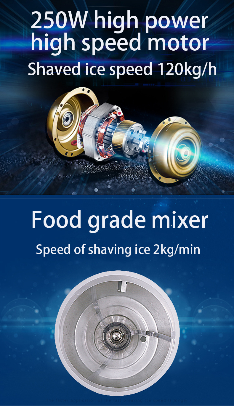 Electric Ice Crusher Machine Ice Crushers Shavers with Stainless Steel 304 Blades