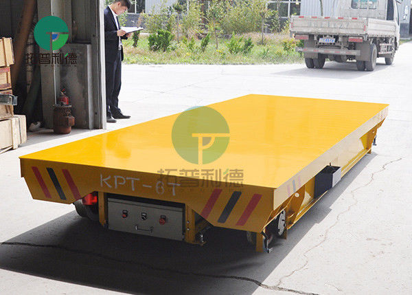 Towed Cable Powered Factory Material Handling Hydraulic Rail Transport Cart For Steel Structure