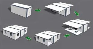 Outdoor Steel Structure Luxury Container House with Movable Folding Pitched Roof