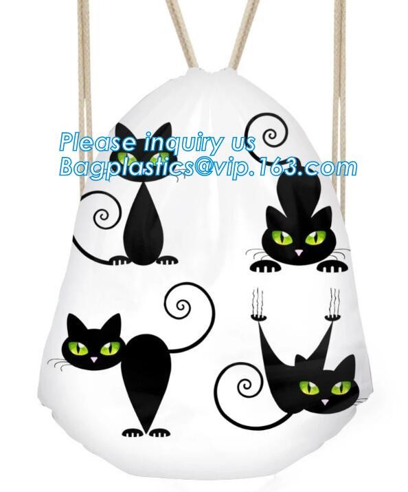 Promotion Custom Eco Friendly Sublimation Polyester Folding Shopping Bag,Promotional Sports Gym Sack Polyester Drawstrin