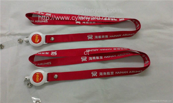 polyester lanyard with id badge reel