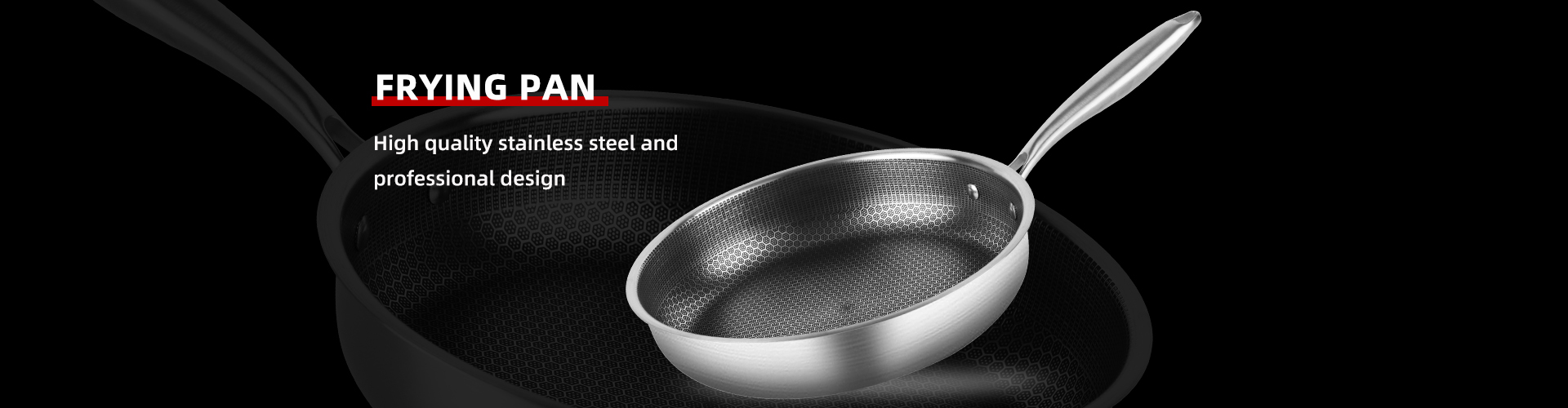 Hot Selling Kitchen 32cm Induction Wok Pan SUS 304 Stainless Steel Honeycomb Non-stick Frying Pan