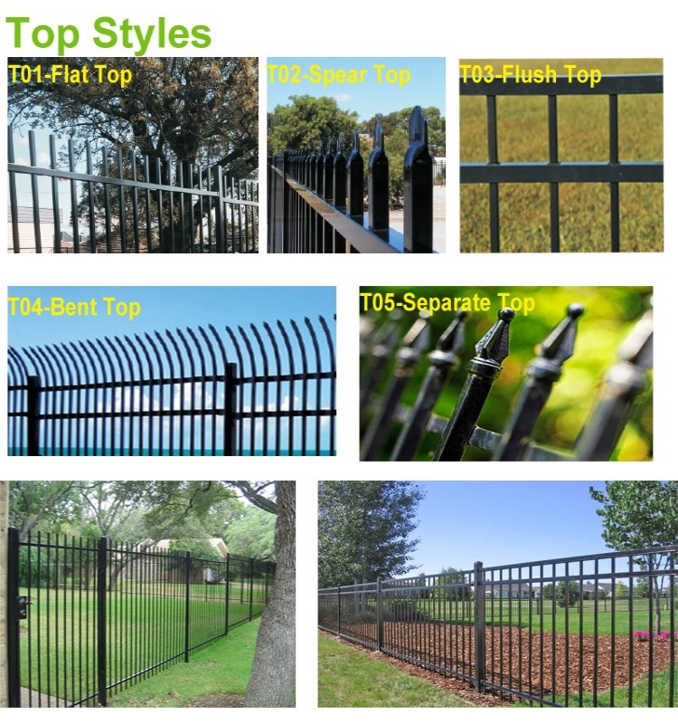 black powder painted used aluminium picket fence
