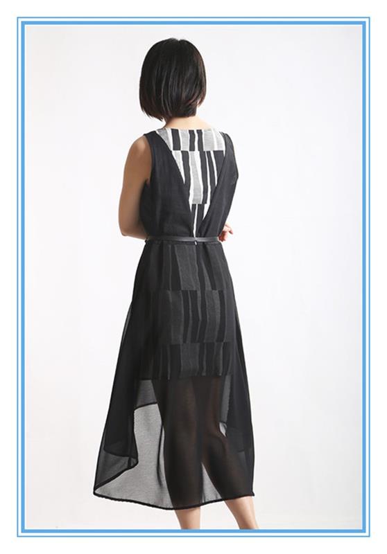 2016 Fashion Ladies Linen Chiffon Dress With Short Front Long Back