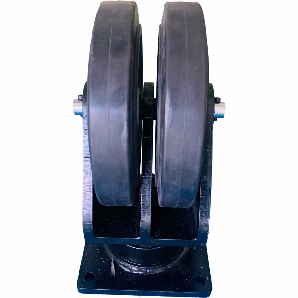 Aluminum Core Elastic Rubber Forklift Caster Wheel 100mm For Hand Pallet Truck
