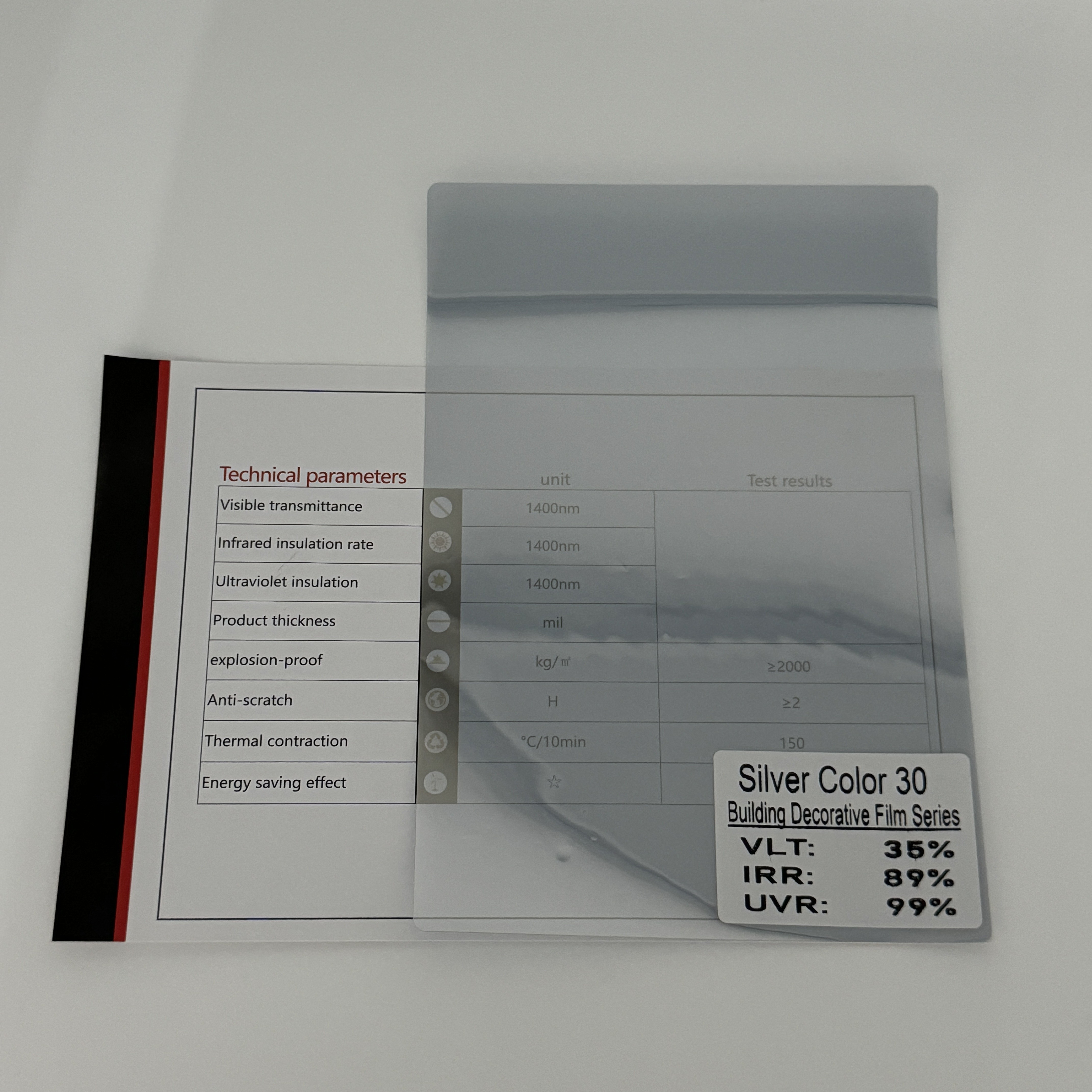 Silver 30 Decorative Building Window Film Dirt Resistant Customizable