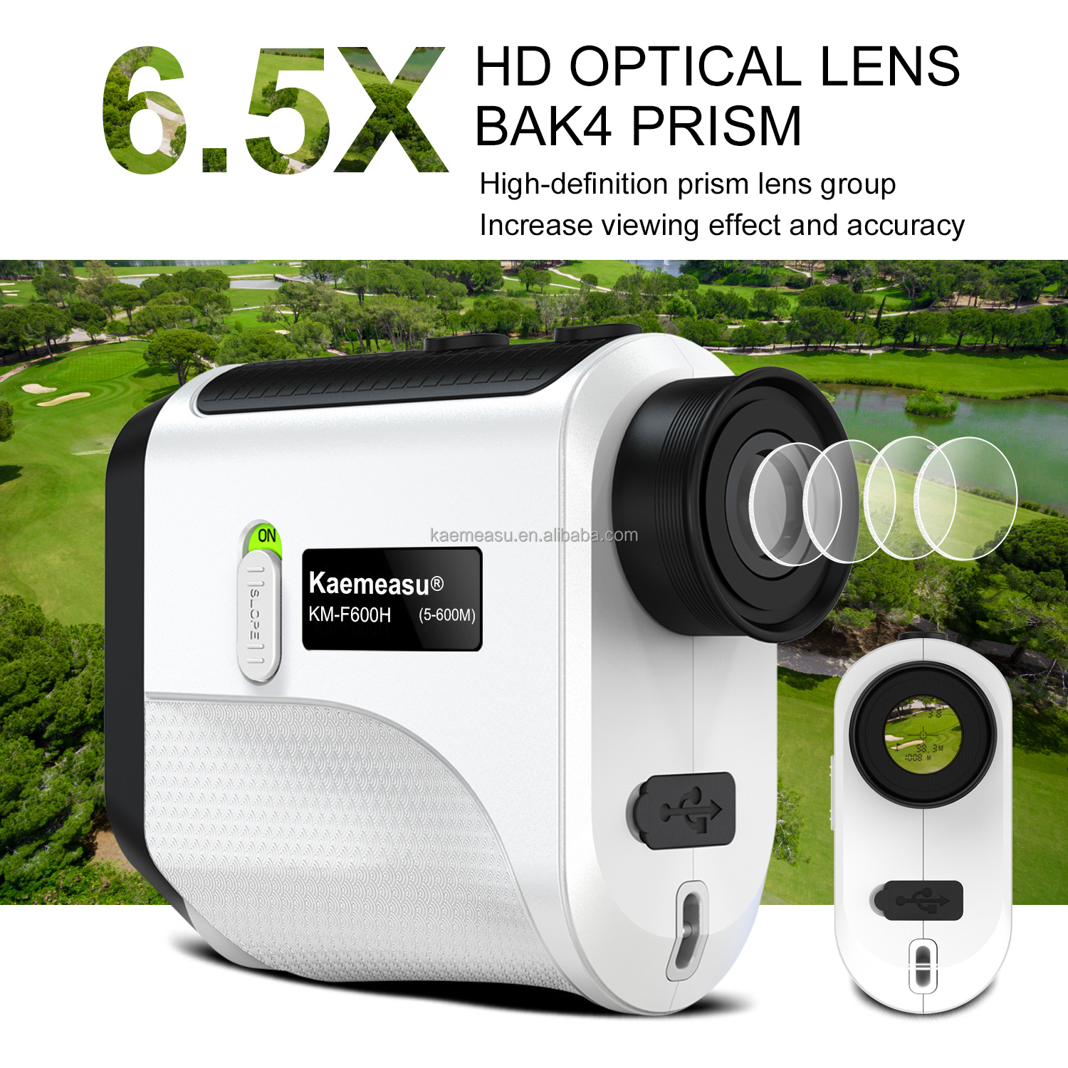 kaemeasu Laser Distance Meter Professional Hunting Rangefinder Outdoor Activities Handheld Shooting Range Finder F450