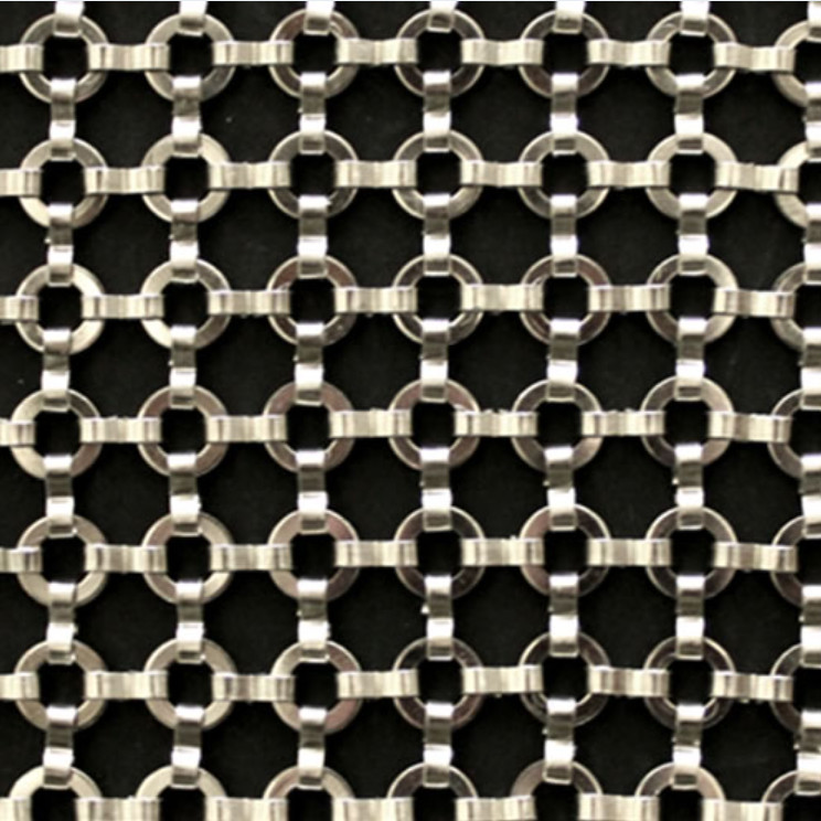 Electroplating Stainless Steel Ring Mesh Polished For Architectural Decoration